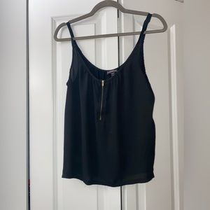 Express black blouse with front zipper
